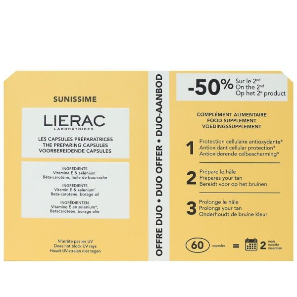 Lierac - Sunissime Capsules préparatrices - lot de 2x30 capsules
