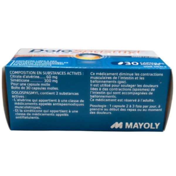 Mayoly - Dolospasmyl 60mg/300mg - 30 capsules