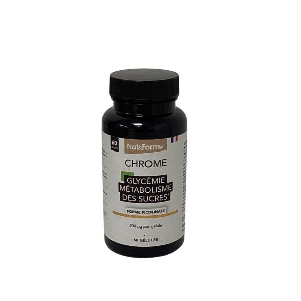 Nat&Form - Chrome Glycémie Métabolisme des sucres - 60gélules