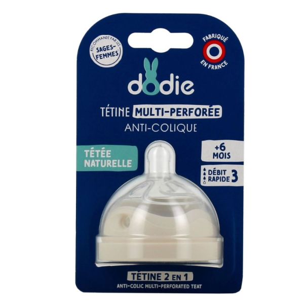 Tétine Multi-Perforée Anti-Colique Débit 3 + 6 mois