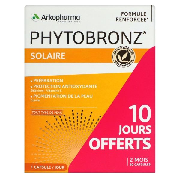 Arkopharma - Phytobronz solaire peau rayonnante - 2 x 30 capsules