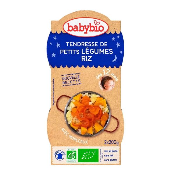 Babybio - Tendresse de petits légumes riz - dès 12 mois - 2x200g