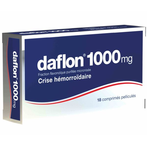 Daflon 1000mg - Crise hémorroïdaire - 18 comprimés