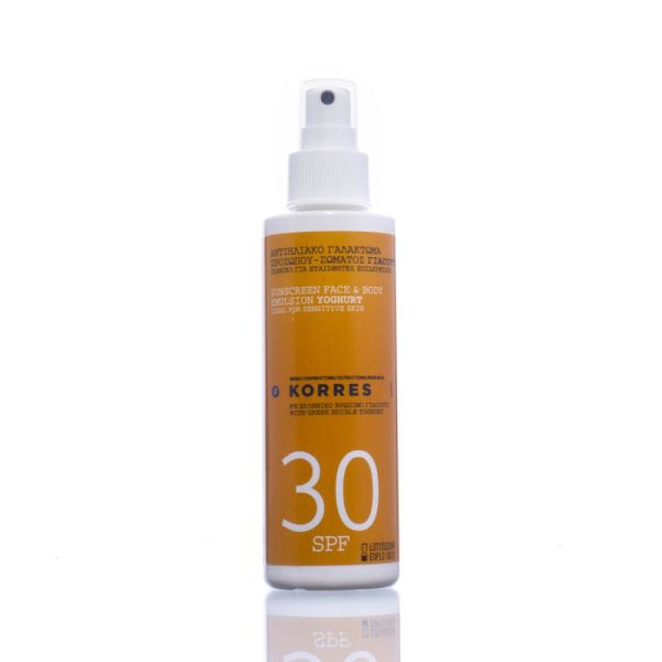 Korres solaire - Émulsion yaourt visage et corps SPF 30 - 150 ml