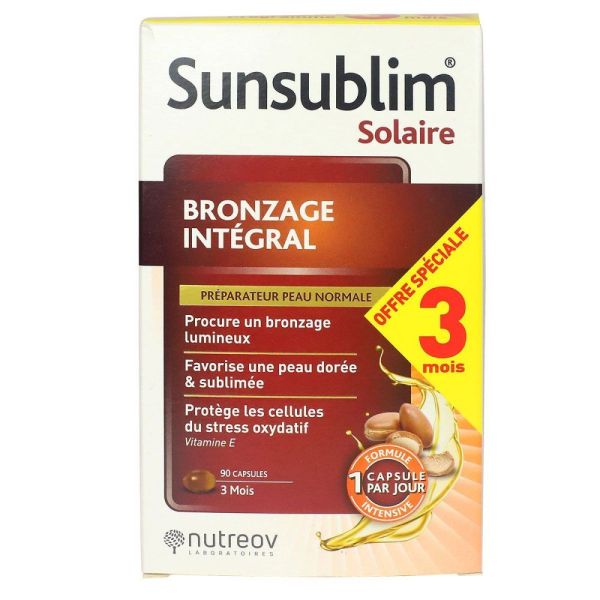 Nutreov - Sunsublim Solaire  bronzage intégral - 90 capsules/3 mois