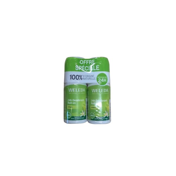Weleda - Déodorant roll-on 24h Citrus lot de 2 - 2x50ml