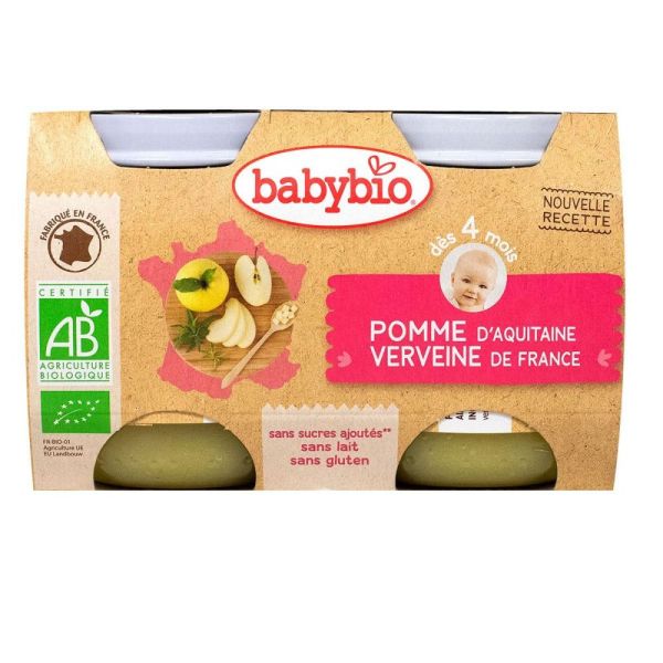 Babybio - Pomme verveine - dès 4 mois - 2x130g