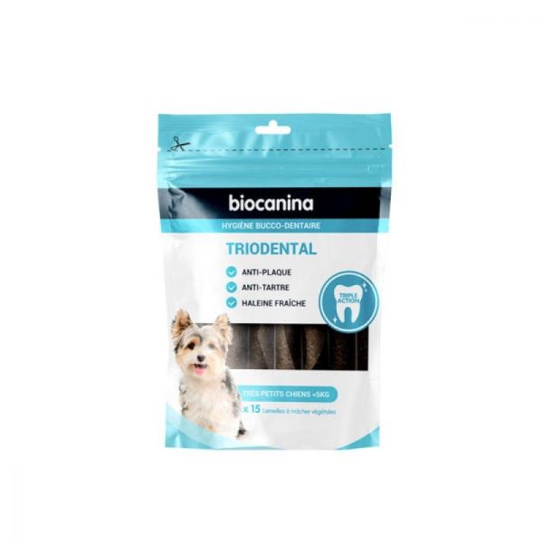 Biocanina Triodental - Très Petits Chiens Moins de 5 Kg - 15 Lamelles à Mâcher