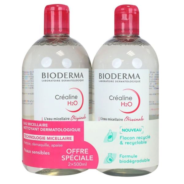 Bioderma - Créaline H2O - offre spéciale 2 x 500 mL