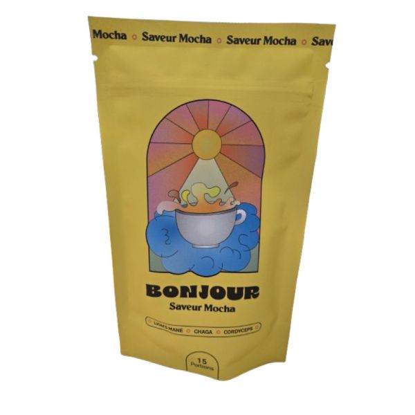 Bonjourdrink - Super Café aux champignons adaptogènes saveur Cacao - 15 portions 90g