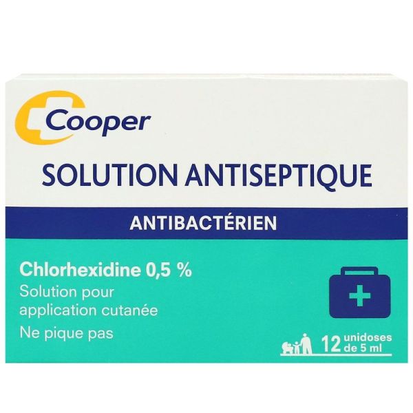 Cooper - Solution antiseptique antibactérien Chlorhexidine 0.5% - 12 x5ml