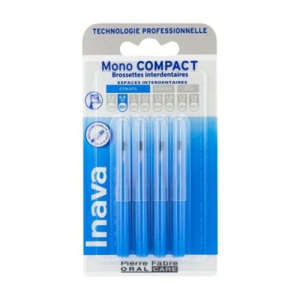 Inava - Mono compact brossette Bleu - Blister/4