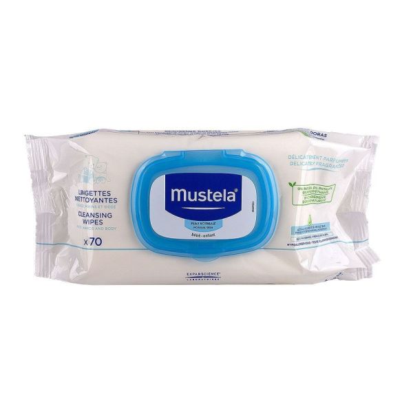 Mustela - Lingettes nettoyantes - Paquet de 70