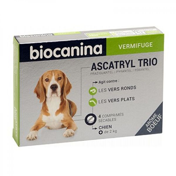 Ascatryl trio chien vermifuge - 4 comprimés