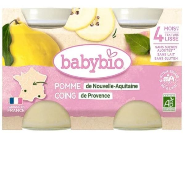 Babybio - Brassé Pomme Coing - 2X130 g