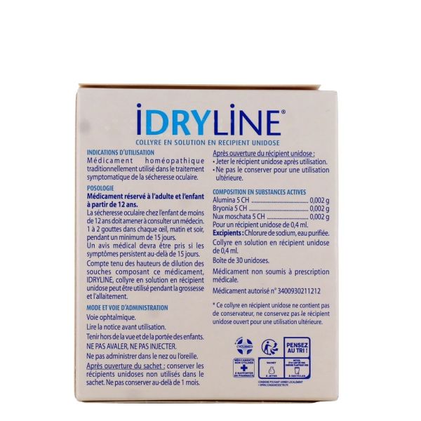 Boiron - Idryline Sécheresse Oculaire Collyre - 30 récipients unidose