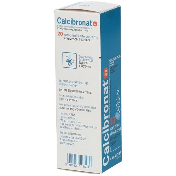 CALCIBRONAT 2 g - 20 comprimés effervescents