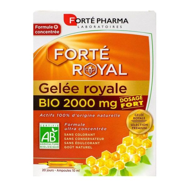 Forté Pharma - FortéRoyal Gelée royale Bio 2 000 mg - 20 ampoules