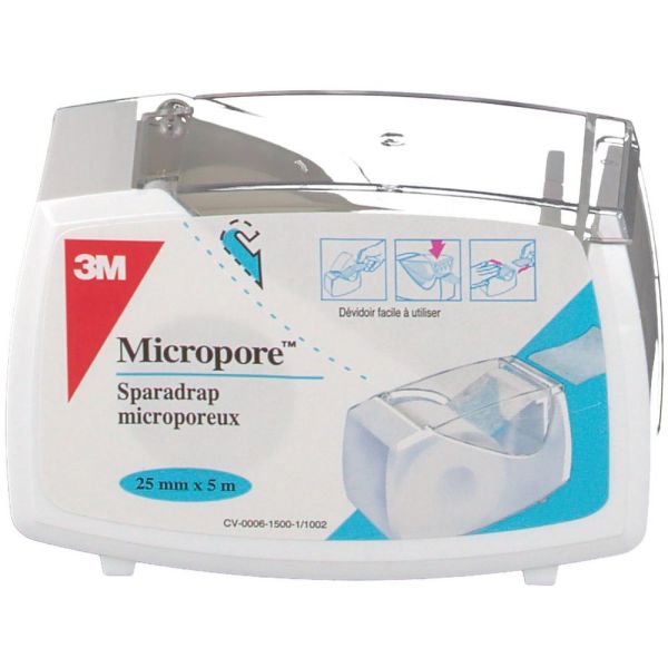 Micropore sparadrap microporeux - 25 mm x 9,14 m