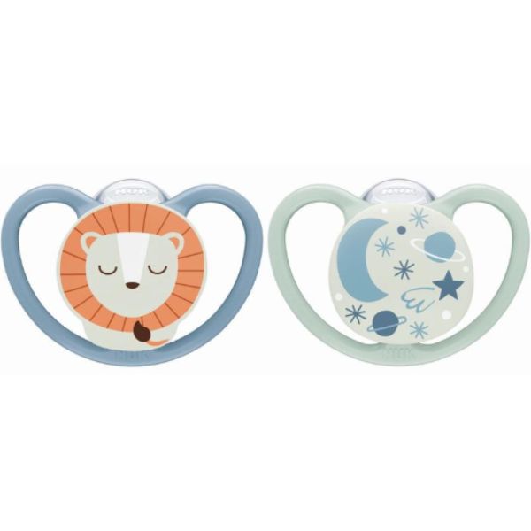 NUK - Space Night Sucette Lion 18-36mois - 2 sucettes
