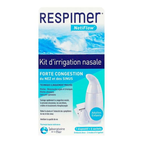 Respimer - Kit d'Irrigation Nasale - 1 Dispositif + 6 sachets