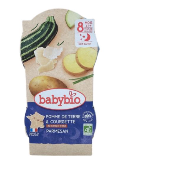 Babybio - Ecrasé de pomme de terre, courgette de Provence, Parmesan - dès 8 mois - 2x200g