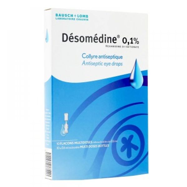 Désomédine 0,1% Collyre antiseptique - 10 x 0,6 ml flacons multidoses