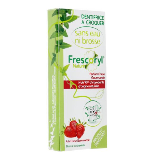 Frescoryl Nature - Dentifrice à croquer fraise - 10 comprimés