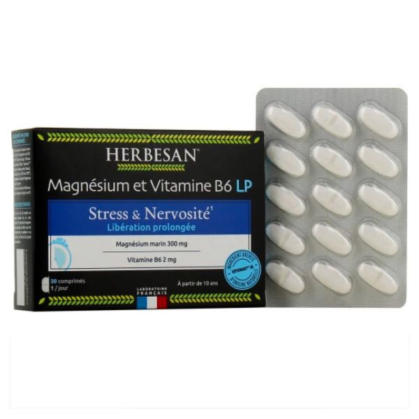 Herbesan - Magnésium et Vitamine B6 LP - 30 comprimés