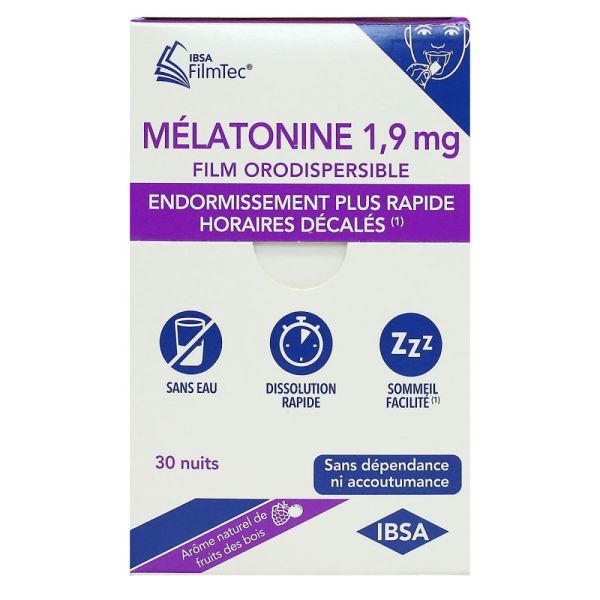 Ibsa - Mélatonine 1.9mg film orodispersible - 30 films orodispersibles
