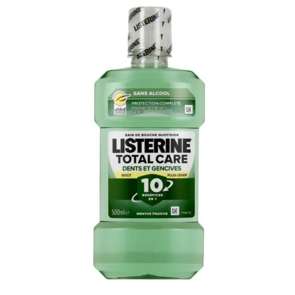 Listerine - Bain de bouche protection dents et gencives goût léger - 500 ml