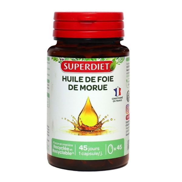 Superdiet - Huile de foie de morue - 45 gélules