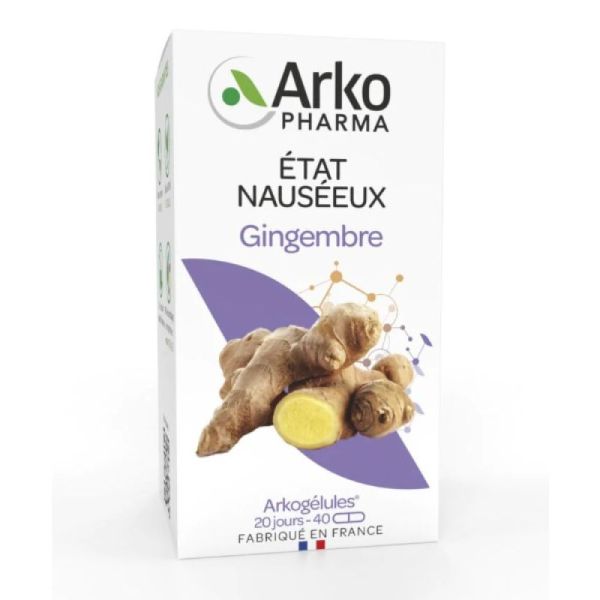 Arkopharma - Etat nausséeux Gingembre 20 jours - 40 gélules