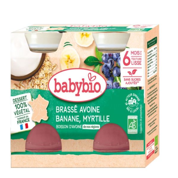 Babybio - Brasse Avoine Banane Myrtille - 2X130g
