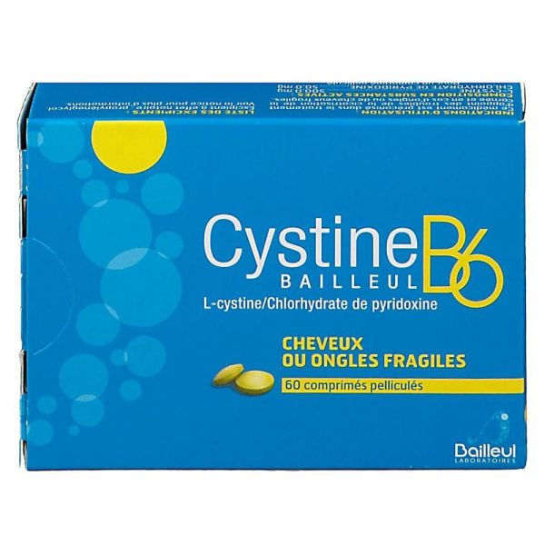 Bailleul - Cystine B6 cheveux ou ongles fragiles - 60 comprimés pelliculés