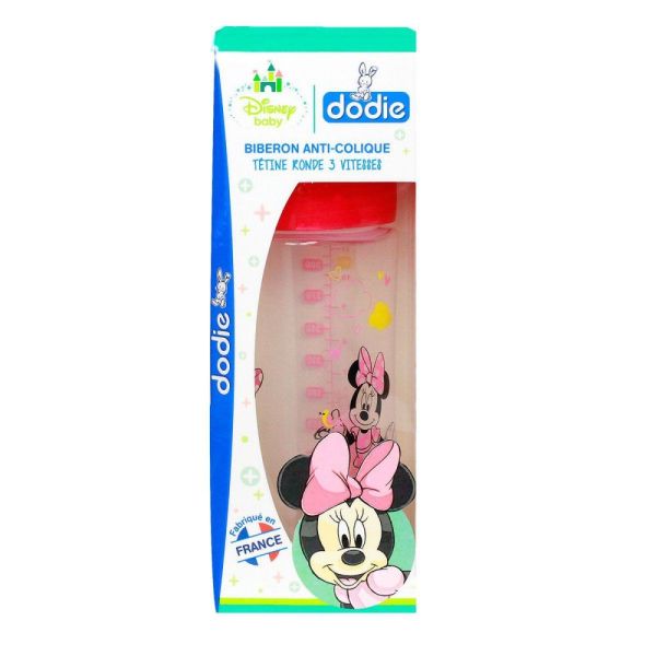 Dodie - Biberon anti-colique tétine ronde 3 vitesses Disney Baby - 1 biberon 330ml