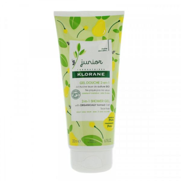 Klorane Junior - gel douche 2 en 1 parfum poire - 200 ml