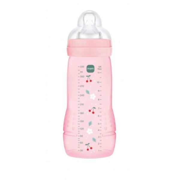Mam - Biberon easy active 2ème âge 6 mois+ rose - 330ml