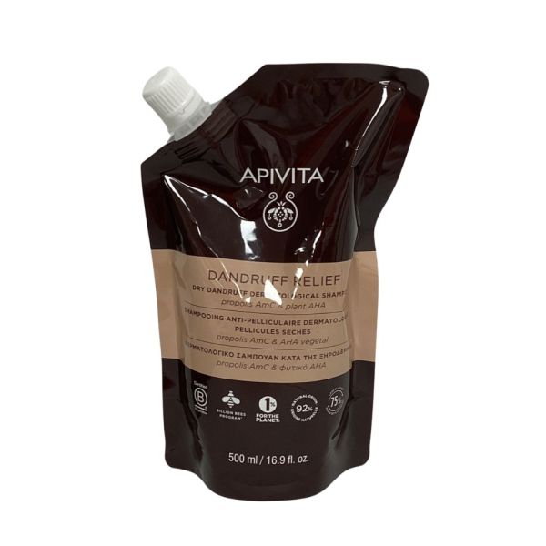 Apivita - Shampoing antipelliculaire pellicules sèches recharge - 500ml