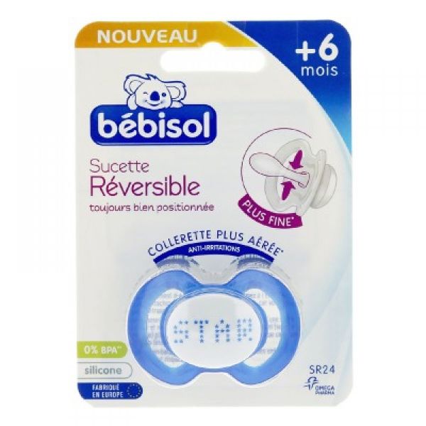 Bébisol - Sucette réversible silicone 6-18 mois - Star