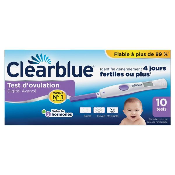 CLEARBLUE digital test d'ovulation 4 jours - 10 tests