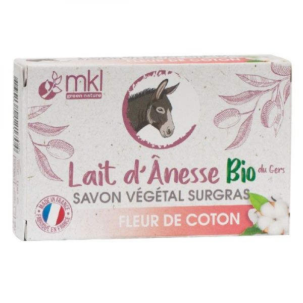 mkl Green Nature - Savon végétal surgras lait d'ânesse bio fleur de coton - 100 g