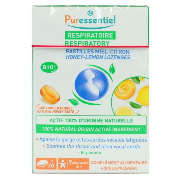 Puressentiel - Pastilles Respiratoire Miel-Citron - 20 pastilles