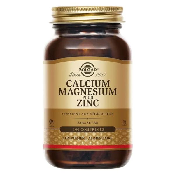 Solgar - Calcium Magnésium plus Zinc - 100 comprimés