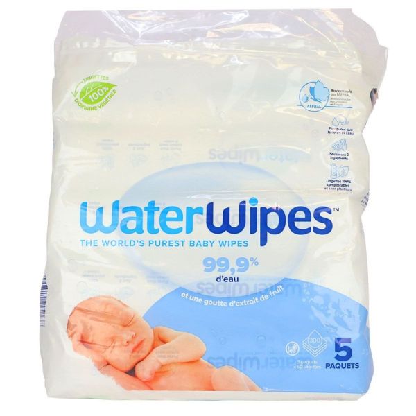 Waterwipes - Lingettes bébé 5x60