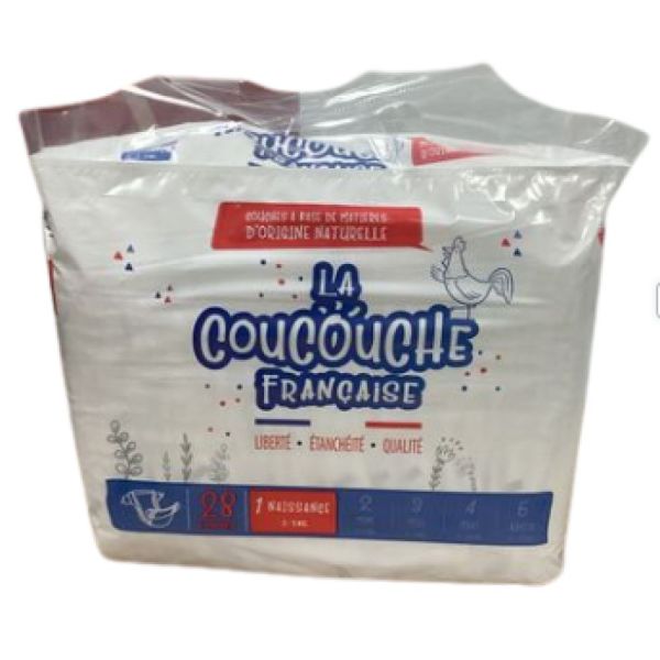 La Coucouche Française - Couches Naturelles - Taille 1 (2-5 kg) - 28 Unités