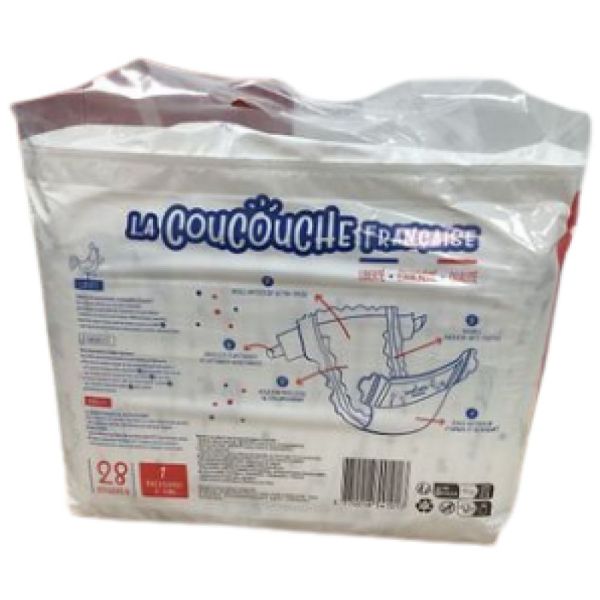 La Coucouche Française - Couches Naturelles - Taille 1 (2-5 kg) - 28 Unités