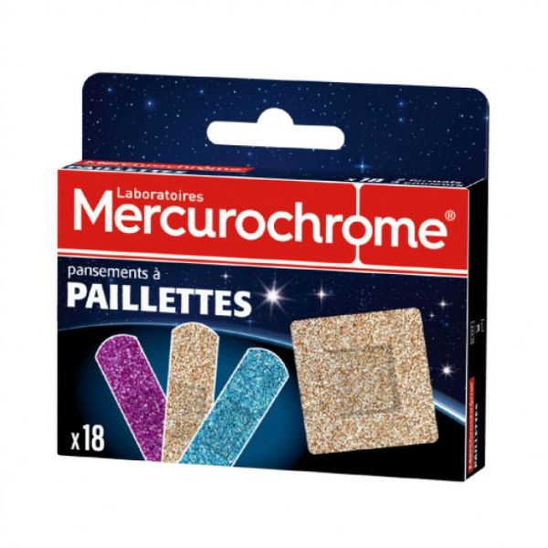 Mercurochrome - Pansements à paillettes x18