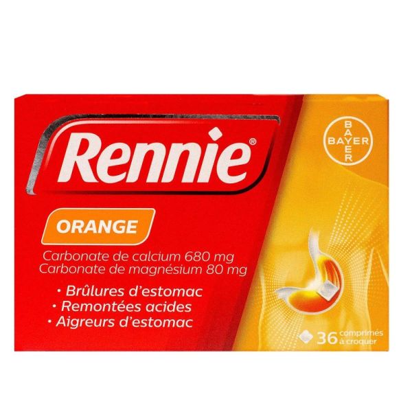Rennie orange - 36 comprimés à croquer