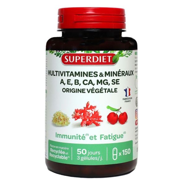 Superdiet - Multivitamines et minéraux - 150 gélules